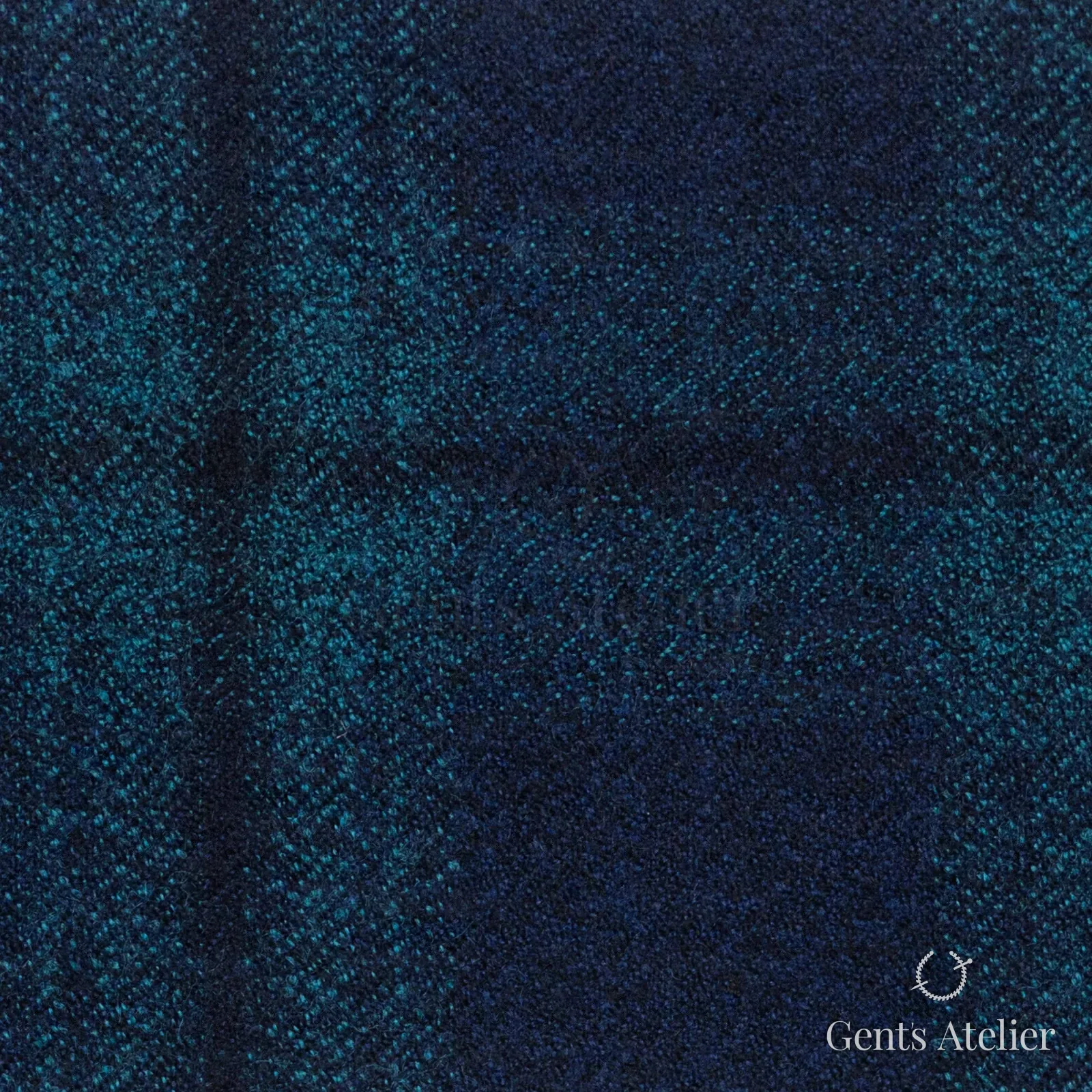 Костюмная ткань Marzoni 651 - 654 / 1200 — Синий / Teal, оконная клетка, 100% шерсть