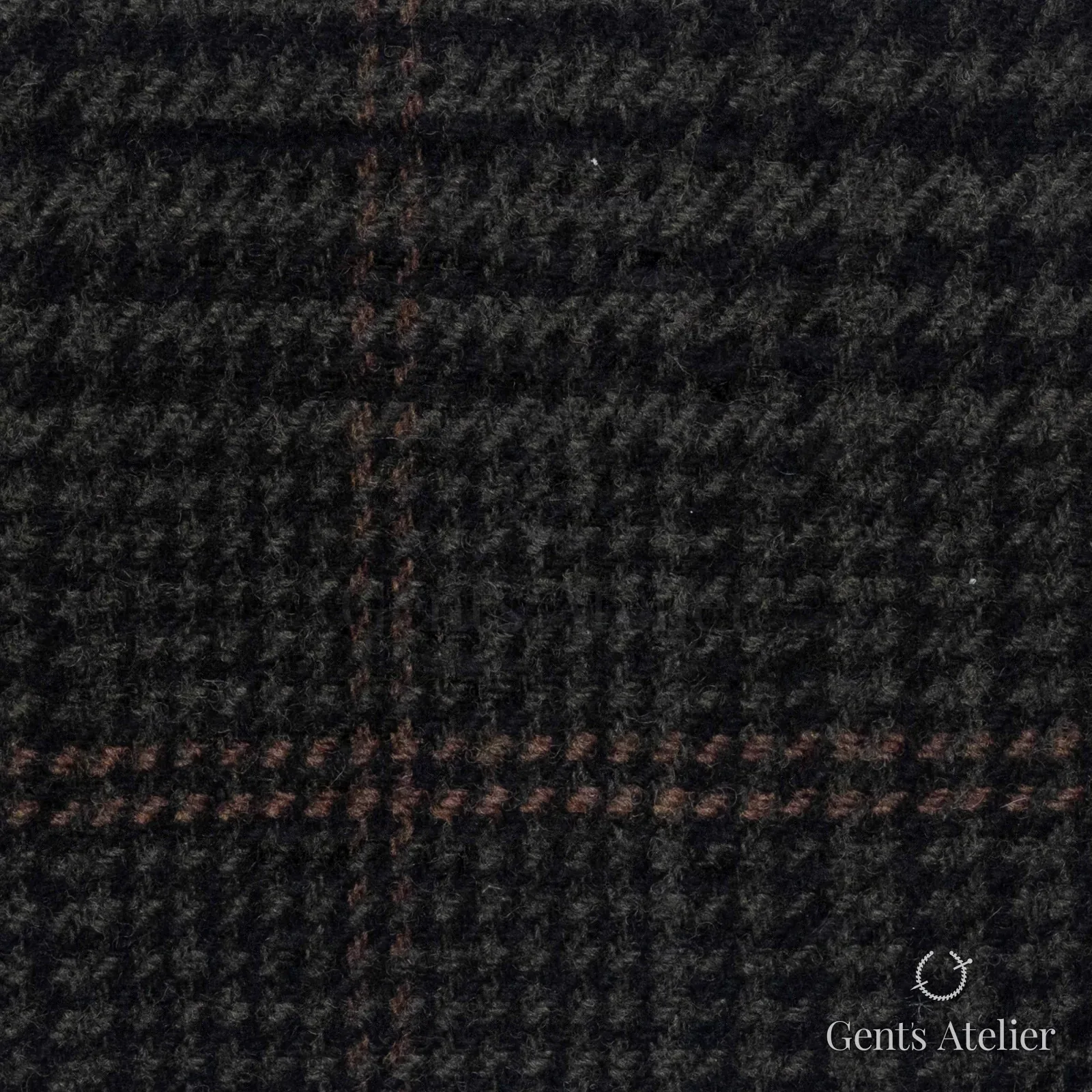Костюмная ткань Marzoni 651 - 657 / 1200 — Dark Green, оконная клетка, 90% шерсть, 10% кашемир