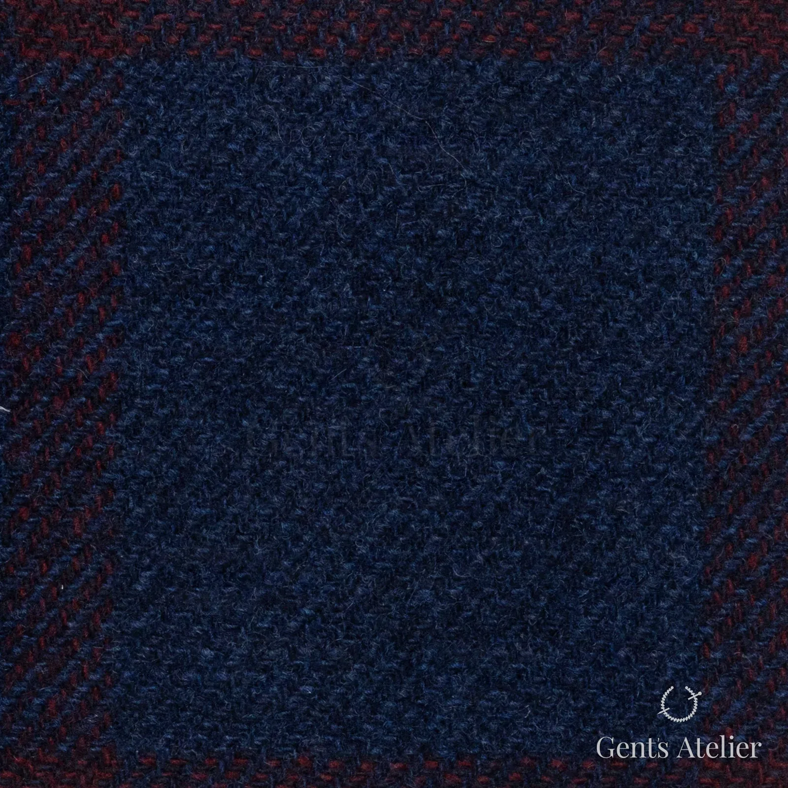 Костюмная ткань Marzoni 651 - 670 / 1200 — Синий / Красный, оконная клетка, 90% шерсть, 10% кашемир