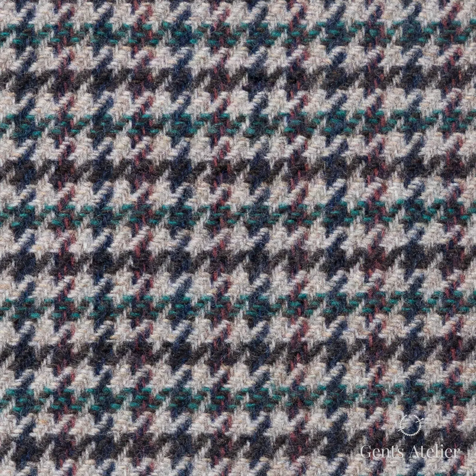 Костюмная ткань Marzoni 651 - 671 / 1200 — Бежевый / Зелёный, гусиная лапка, 90% шерсть, 10% кашемир