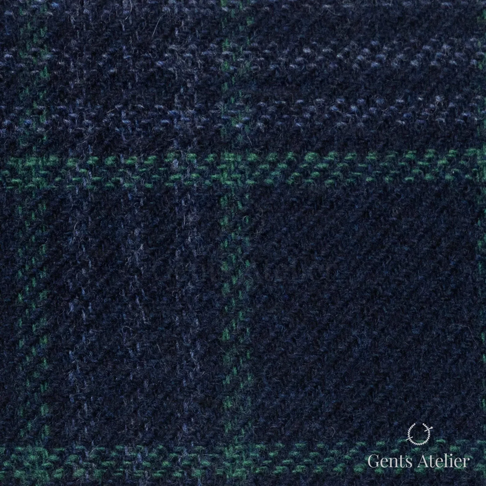Костюмная ткань Marzoni 651 - 674 / 1200 — Синий / Зелёный, клетка, 90% шерсть, 10% кашемир