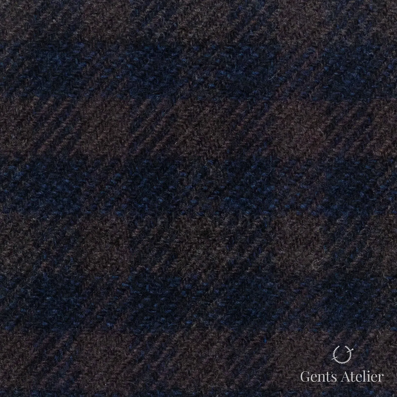 Костюмная ткань Marzoni 651 - 681 / 1200 — Коричневый / Тёмно-синий, клетка, 90% шерсть, 10% кашемир