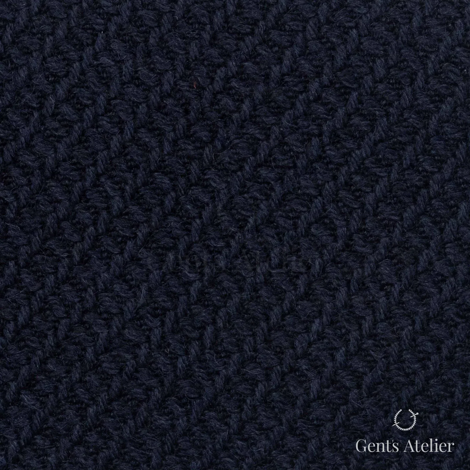 Костюмная ткань Marzoni 665 - 109 / 1200 — Тёмно-синий, ёлочка, 99% шерсть, 1% эластан