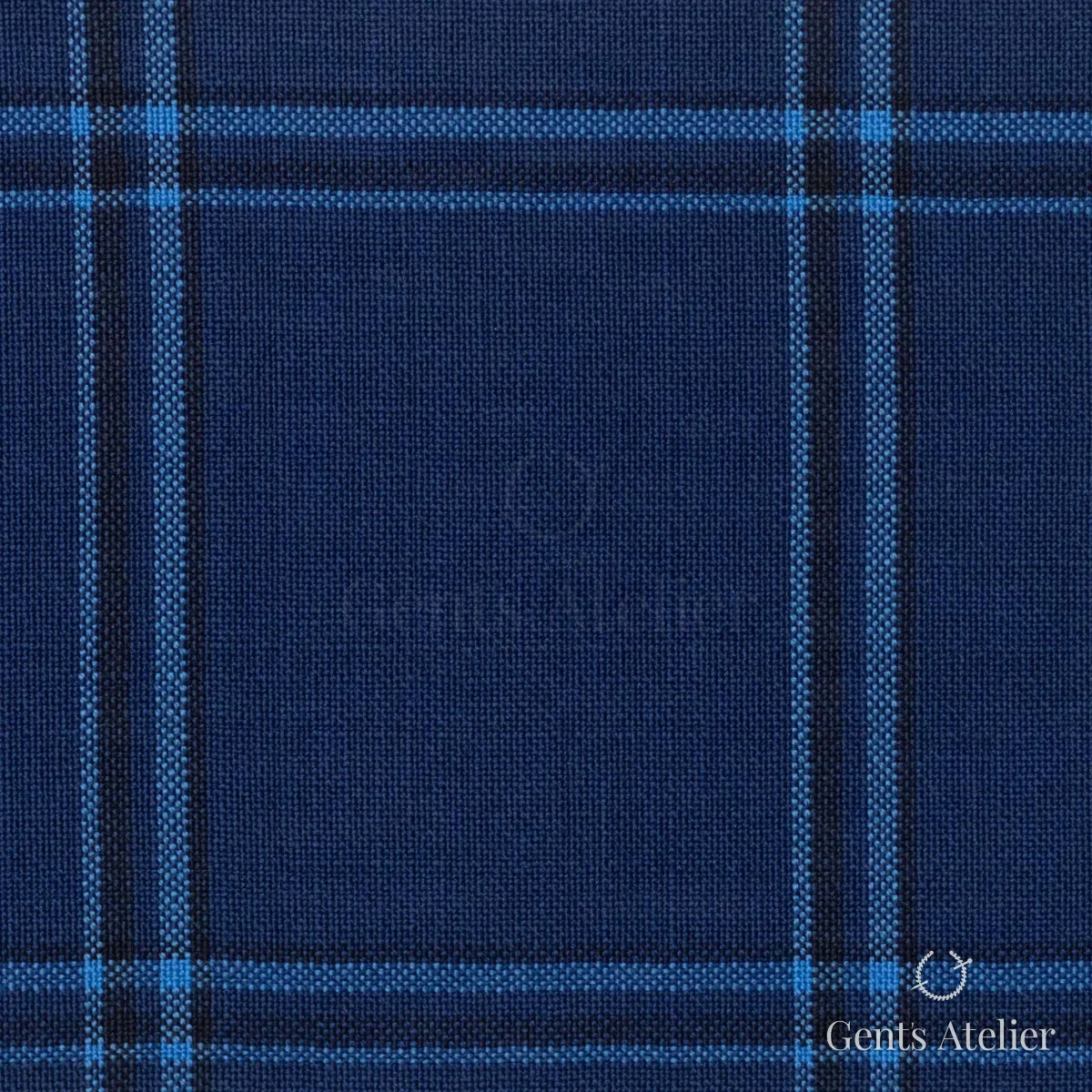 Костюмная ткань Marzoni 600 - 266 / 900 — Синий / Голубой, виндоупейн, 100% шерсть
