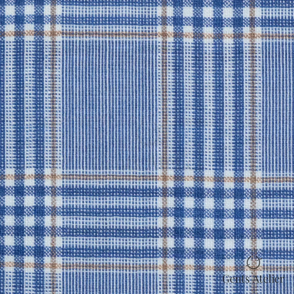 Костюмная ткань Marzoni 600 - 272 / 900 — Синий / Белый, в клетку, 100% шерсть