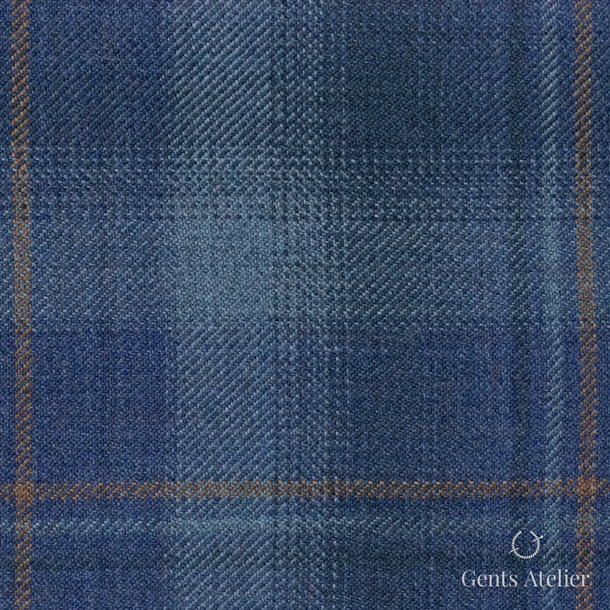 Костюмная ткань Marzoni 600 - 459 / 900 — Синий / Горчичный, виндоупейн, 100% шерсть