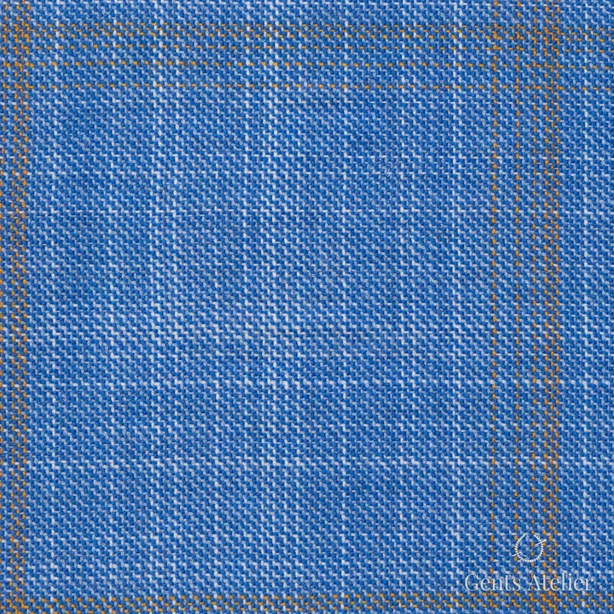 Костюмная ткань Marzoni 600 - 464 / 1000 — Голубой / Бежевый, виндоупейн, 100% шерсть