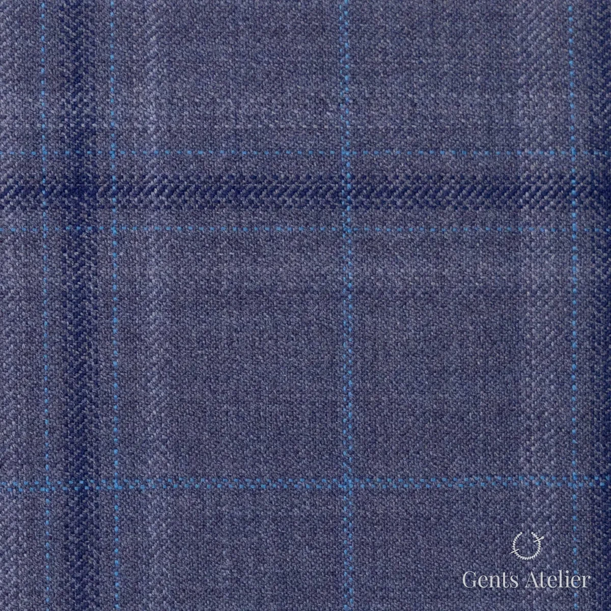 Костюмная ткань Marzoni 600 - 466 / 1000 — Фиолетовый / Голубой, виндоупейн, 100% шерсть