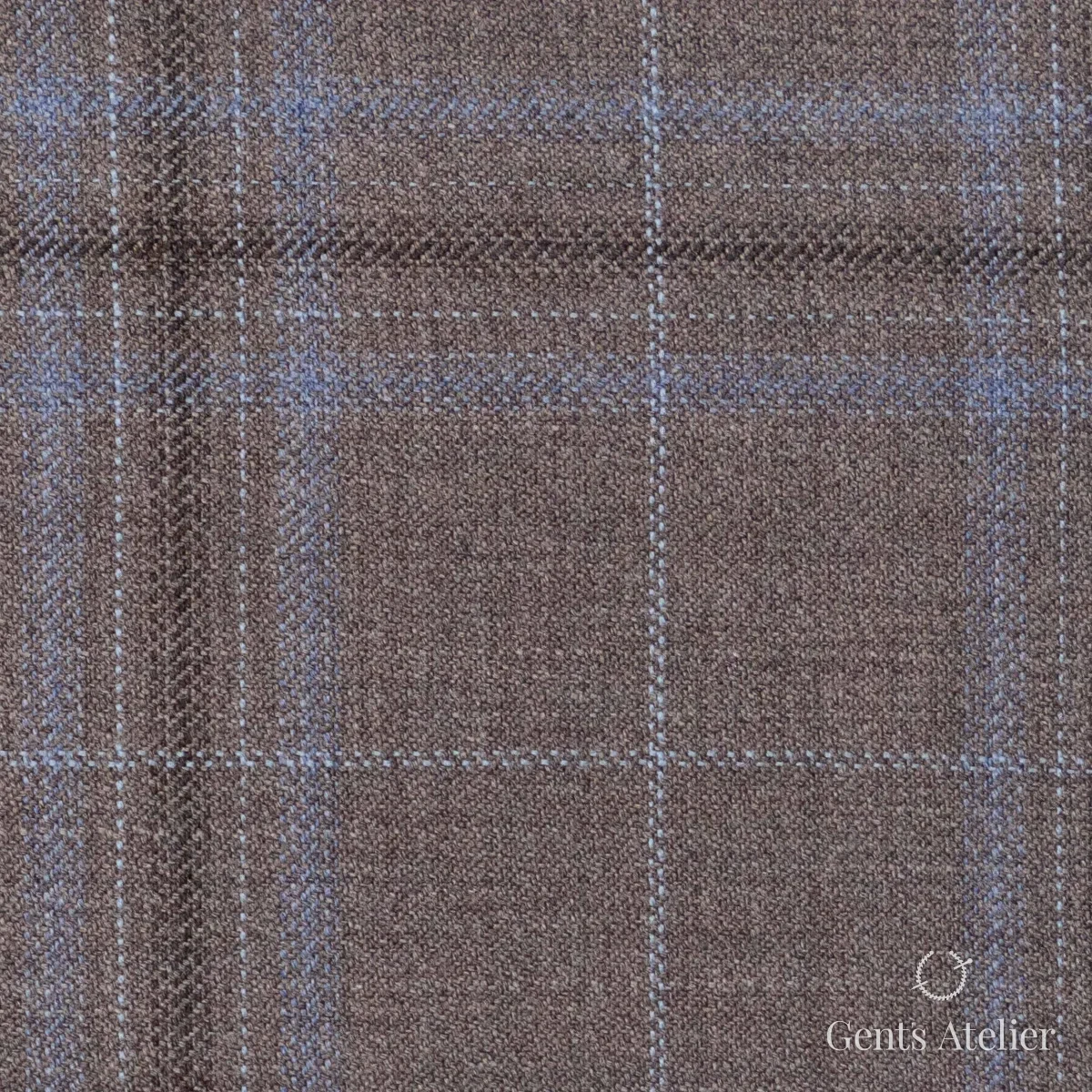 Костюмная ткань Marzoni 600 - 468 / 1000 — Коричневый / Голубой, виндоупейн, 100% шерсть