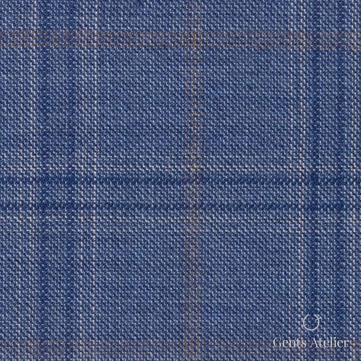 Костюмная ткань Marzoni 600 - 478 / 1000 — Светло-синий / Бежевый, виндоупейн, 100% шерсть