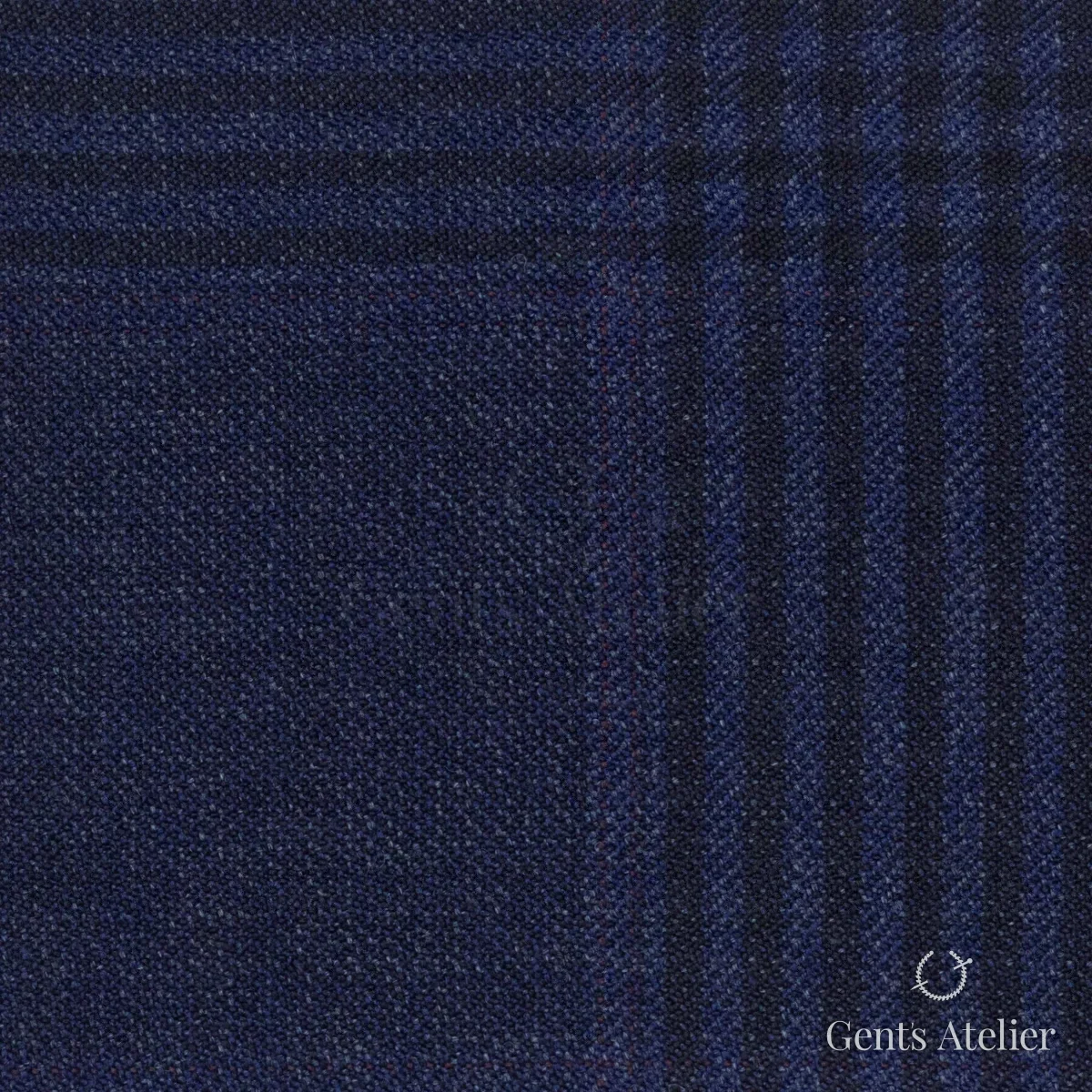 Костюмная ткань Marzoni 600 - 479 / 1000 — Синий / Тёмно-синий, в клетку, 100% шерсть