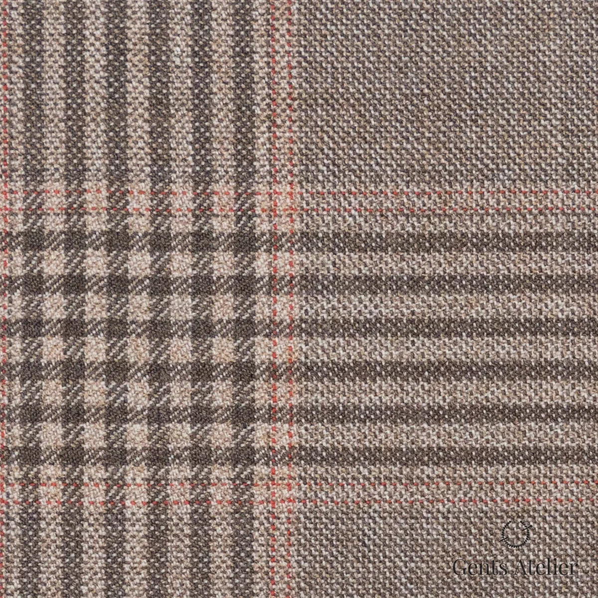Костюмная ткань Marzoni 600 - 481 / 1000 — Бежевый / Песочный, в клетку, 100% шерсть