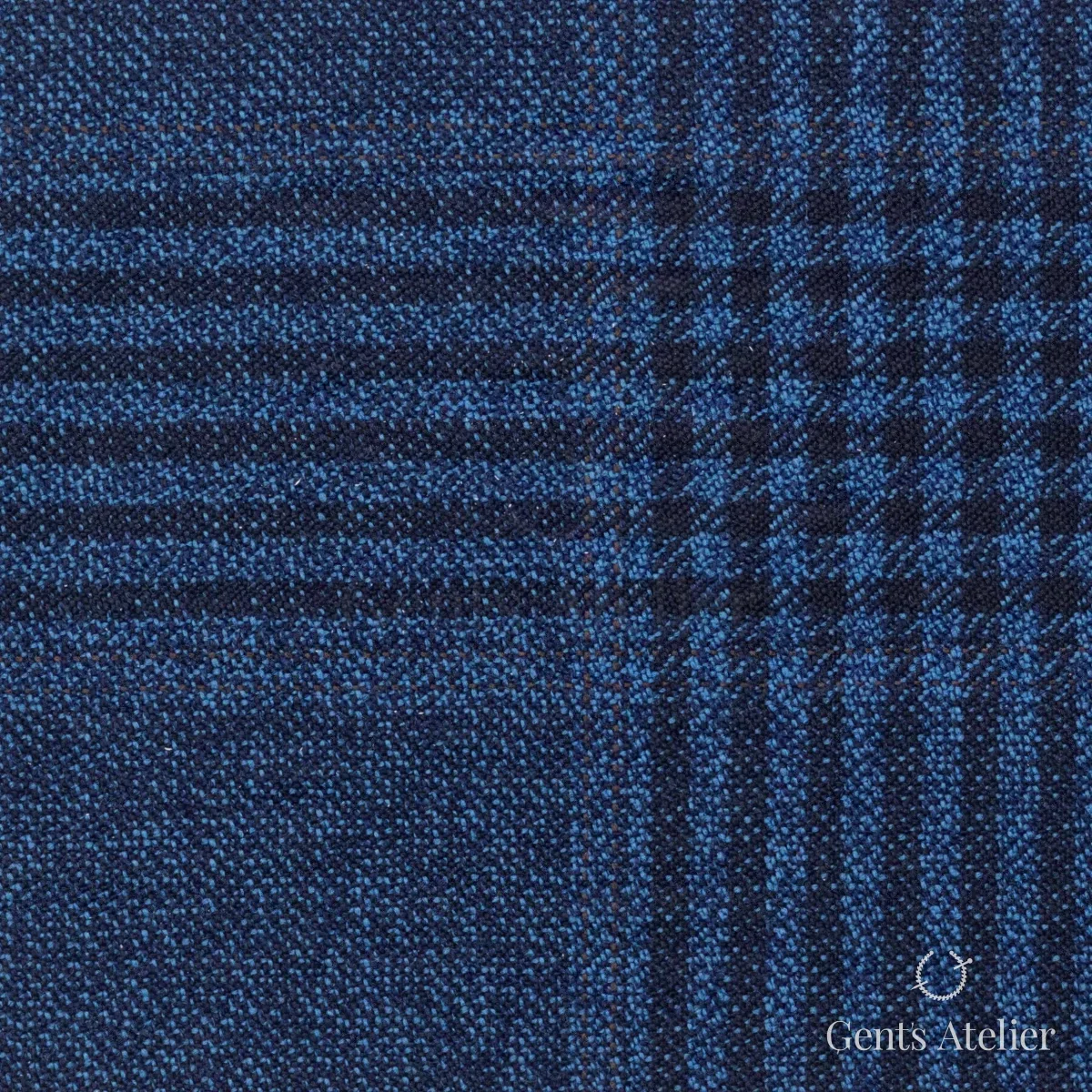 Костюмная ткань Marzoni 600 - 482 / 1000 — Синий / Тёмно-синий, виндоупейн, 100% шерсть