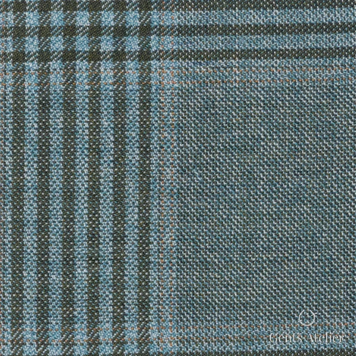 Костюмная ткань Marzoni 600 - 484 / 1000 — Зелёный / Тёмно-зелёный, в клетку, 100% шерсть