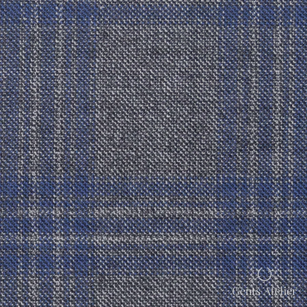 Костюмная ткань Marzoni 600 - 489 / 1000 — Серый / Синий, меланж, 100% шерсть