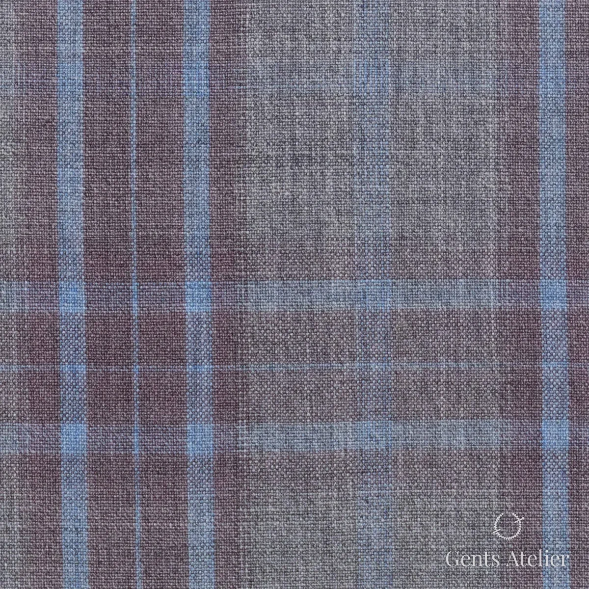Костюмная ткань Marzoni 606 - 160 / 900 — Серый / Синий, виндоупейн, 100% шерсть
