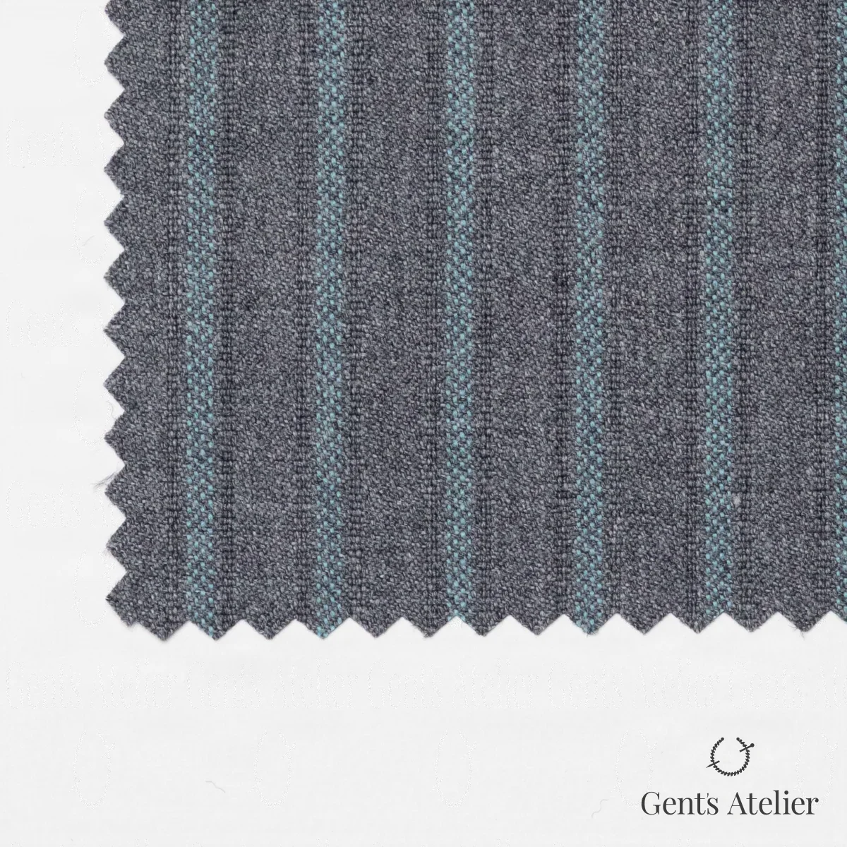 Костюмная ткань Marzoni 606 - 331 / 800 — Серый / Зелёный, в полоску, 100% шерсть