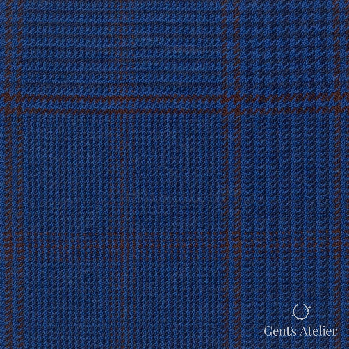Костюмная ткань Marzoni 609 - 037 / 900 — Синий / Кирпичный, в клетку, 100% шерсть
