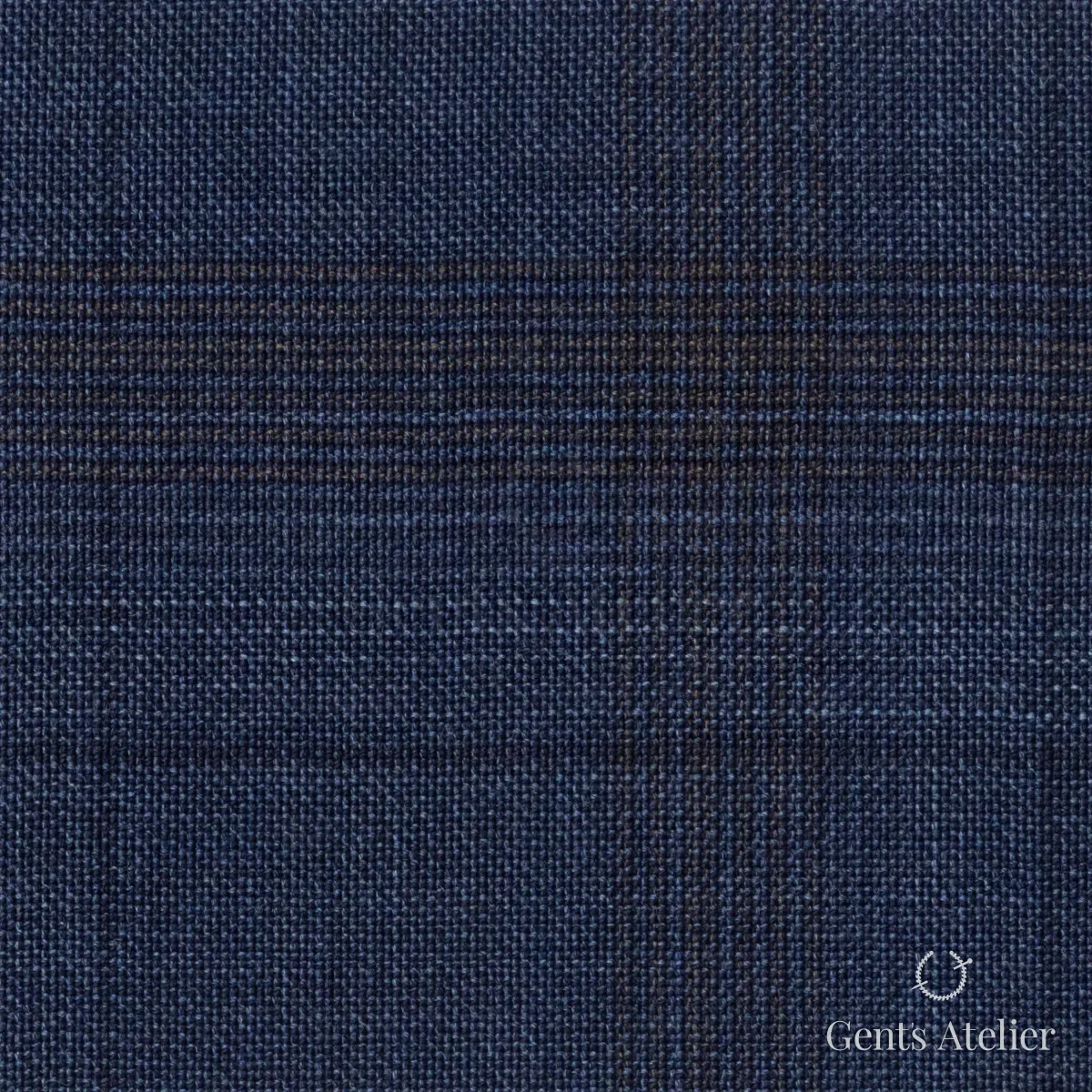 Костюмная ткань Marzoni 609 - 416 / 1000 — Синий / Бежевый, в клетку, 100% шерсть