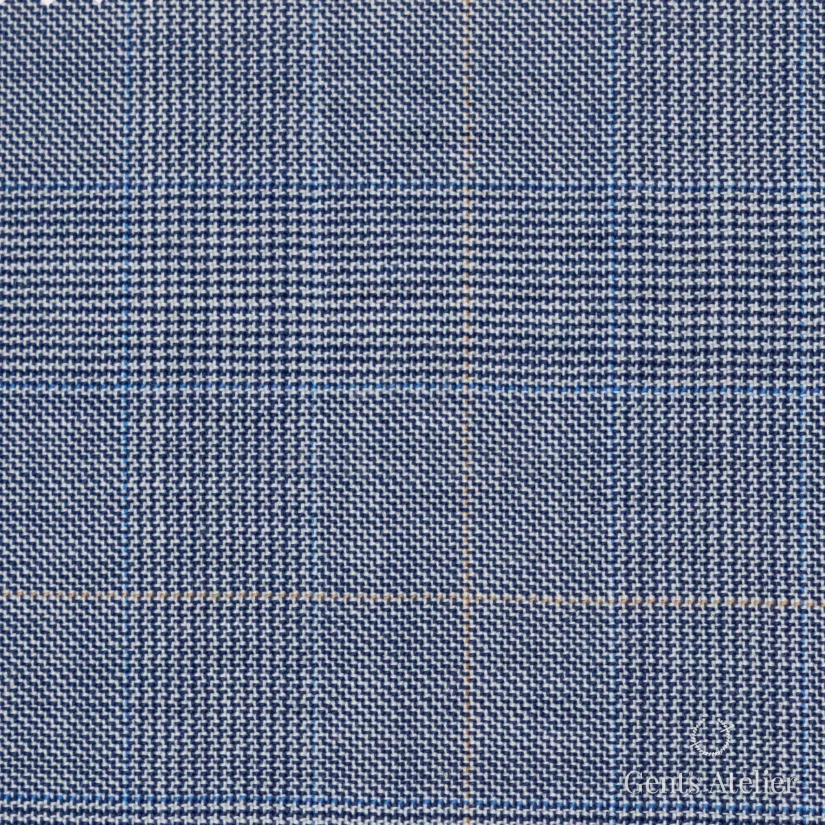 Костюмная ткань Marzoni 609 - 528 / 900 — Синий, виндоупейн, 100% шерсть