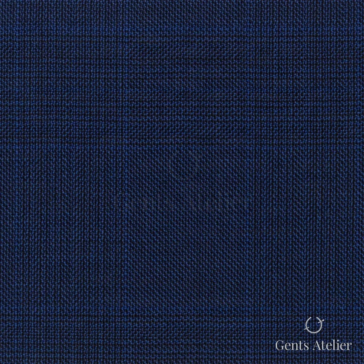 Костюмная ткань Marzoni 609 - 761 / 1000 — Синий, ёлочка, 100% шерсть