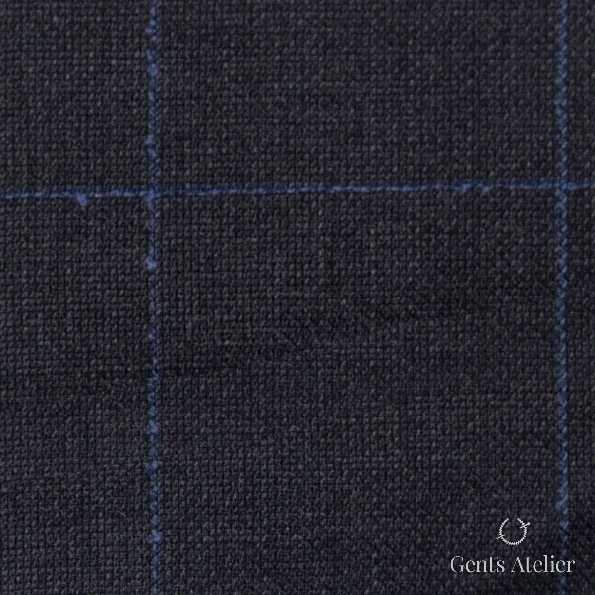 Костюмная ткань Marzoni 609 - 792 / 1000 — Серый / Синий, виндоупейн, 100% шерсть