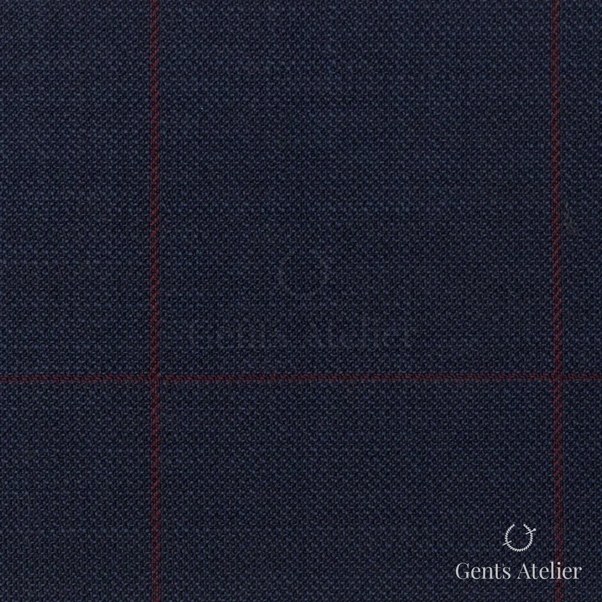 Костюмная ткань Marzoni 609 - 856 / 1000 — Тёмно-синий / Бордовый, виндоупейн, 100% шерсть