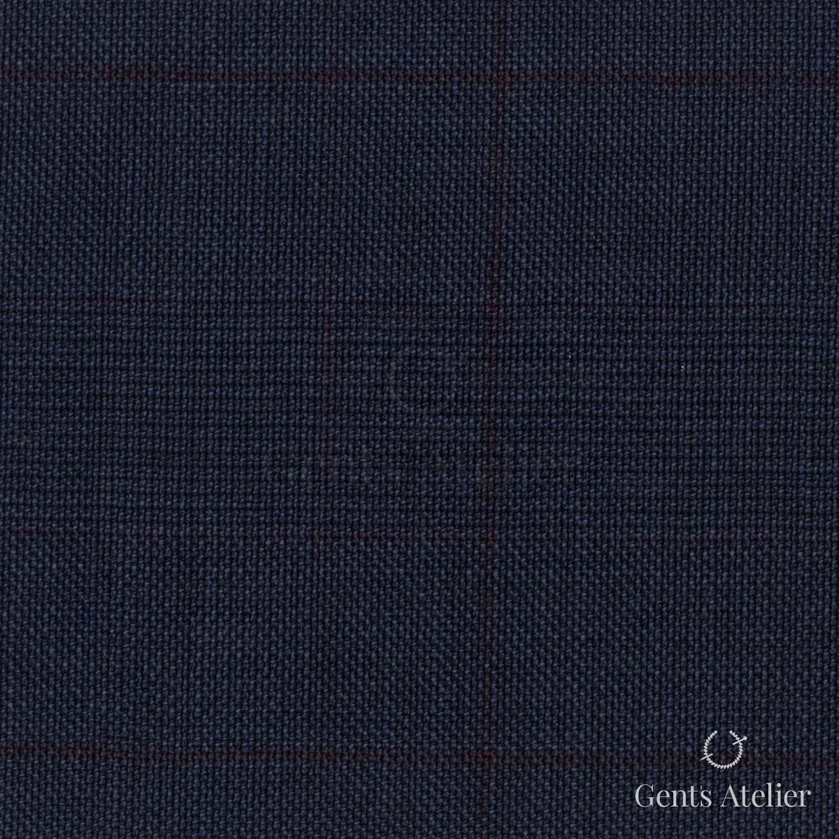 Костюмная ткань Marzoni 609 - 859 / 1000 — Тёмно-синий / Бордовый, виндоупейн, 100% шерсть