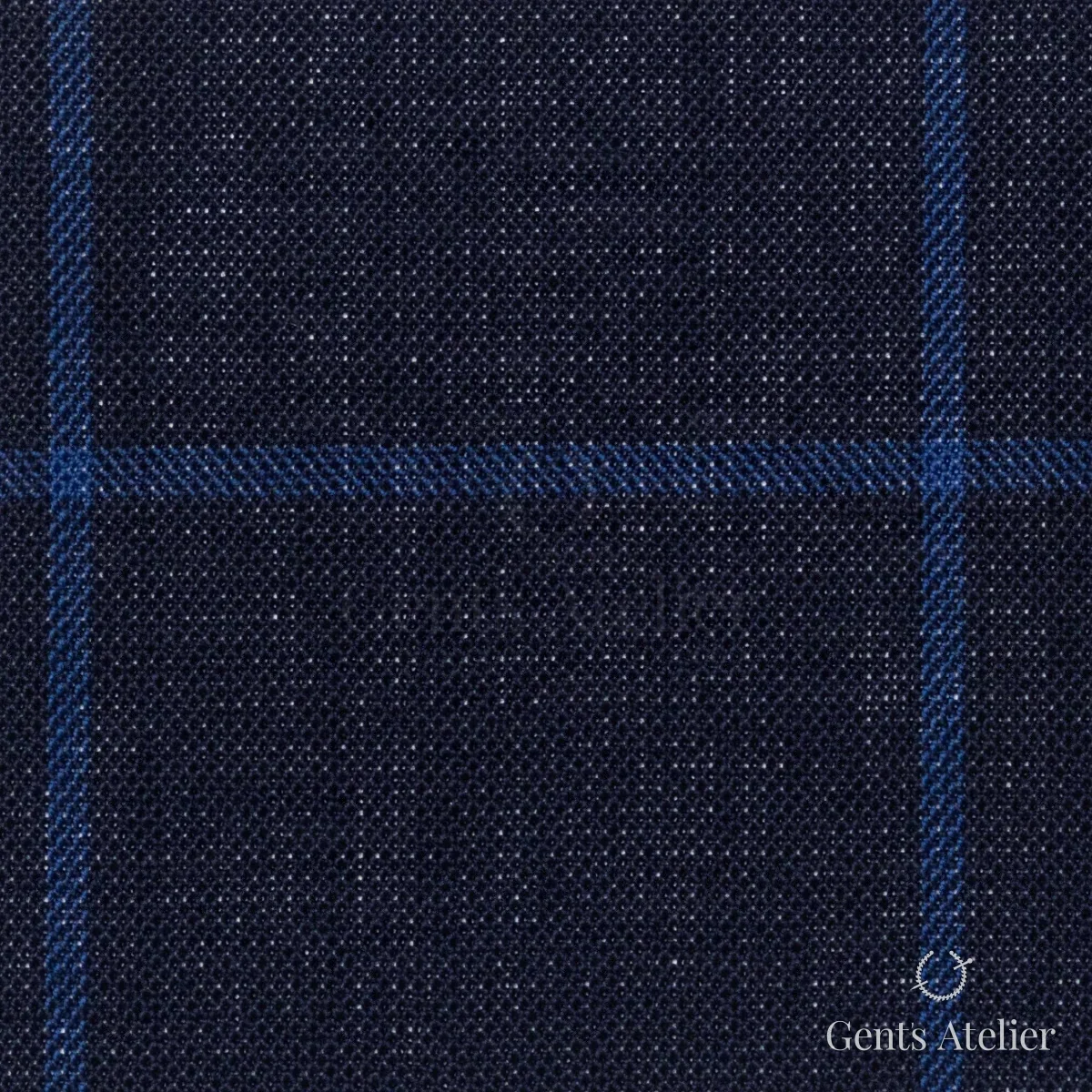 Костюмная ткань Marzoni 619 - 141 / 1000 — Тёмно-синий / Синий, виндоупейн, 100% шерсть