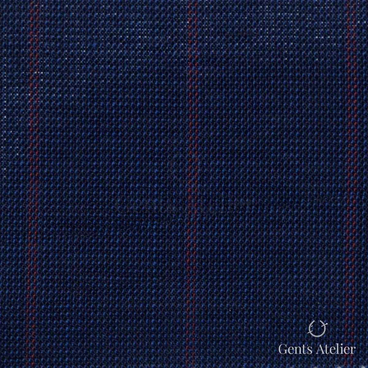 Костюмная ткань Marzoni 619 - 165 / 1000 — Синий / Красный, в полоску, 100% шерсть