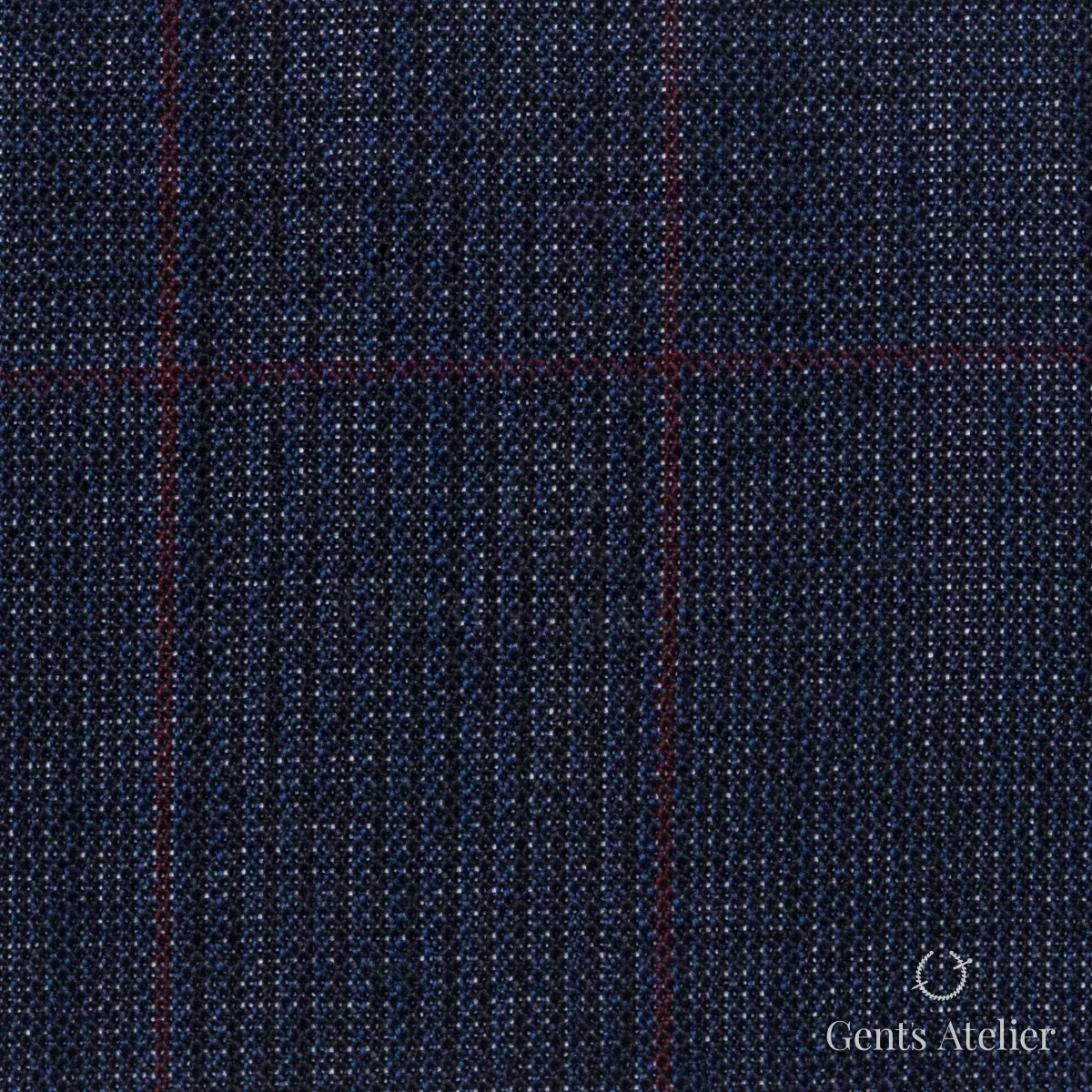 Костюмная ткань Marzoni 619 - 169 / 1000 — Синий / Красный, виндоупейн, 100% шерсть