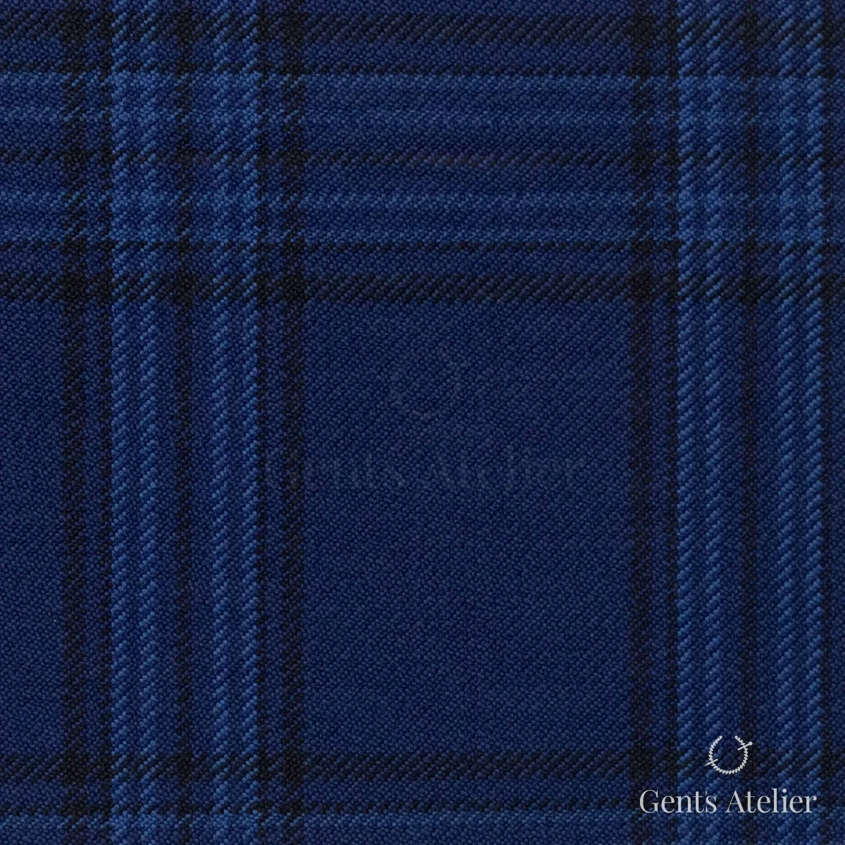 Костюмная ткань Marzoni 621 - 008 / 800 — Королевский синий, в клетку, 100% шерсть