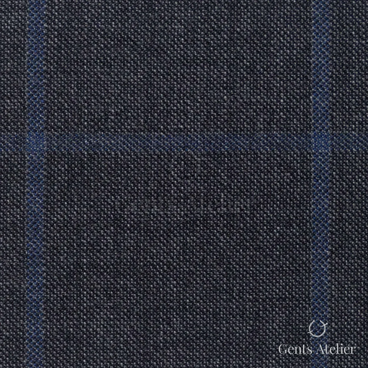 Костюмная ткань Marzoni 621 - 058 / 900 — Серый / Синий, виндоупейн, 100% шерсть