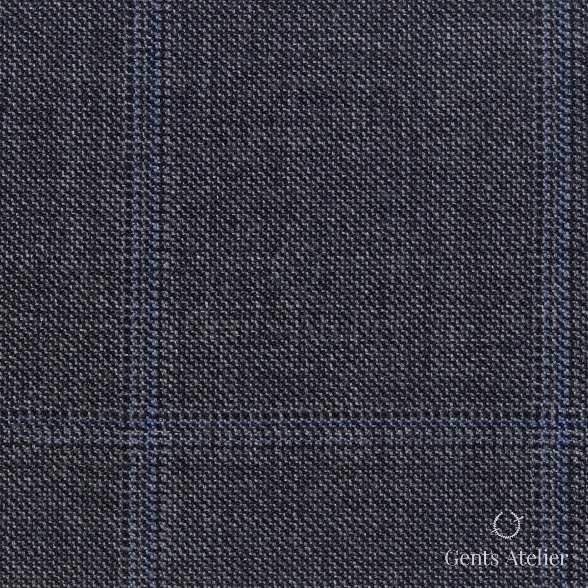 Костюмная ткань Marzoni 621 - 066 / 900 — Серый / Синий, виндоупейн, 100% шерсть