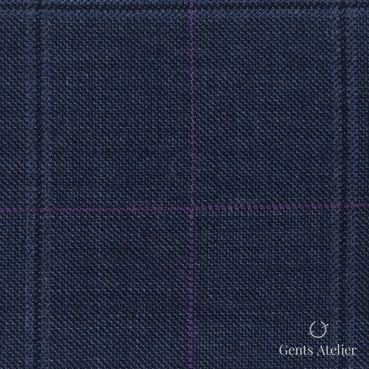 Костюмная ткань Marzoni 621 - 098 / 900 — Синий / Фиолетовый, виндоупейн, 100% шерсть
