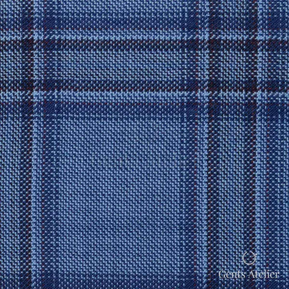 Костюмная ткань Marzoni 651 - 776 / 1200 — Синий, виндоупейн, 100% шерсть