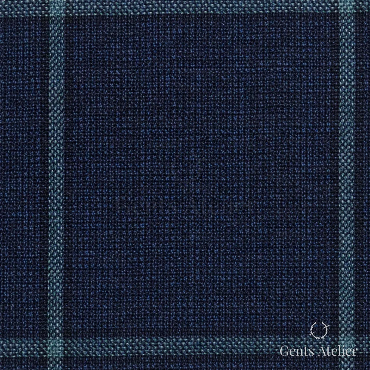 Костюмная ткань Marzoni 651 - 790 / 1000 — Синий / Бирюзовый, виндоупейн, 100% шерсть