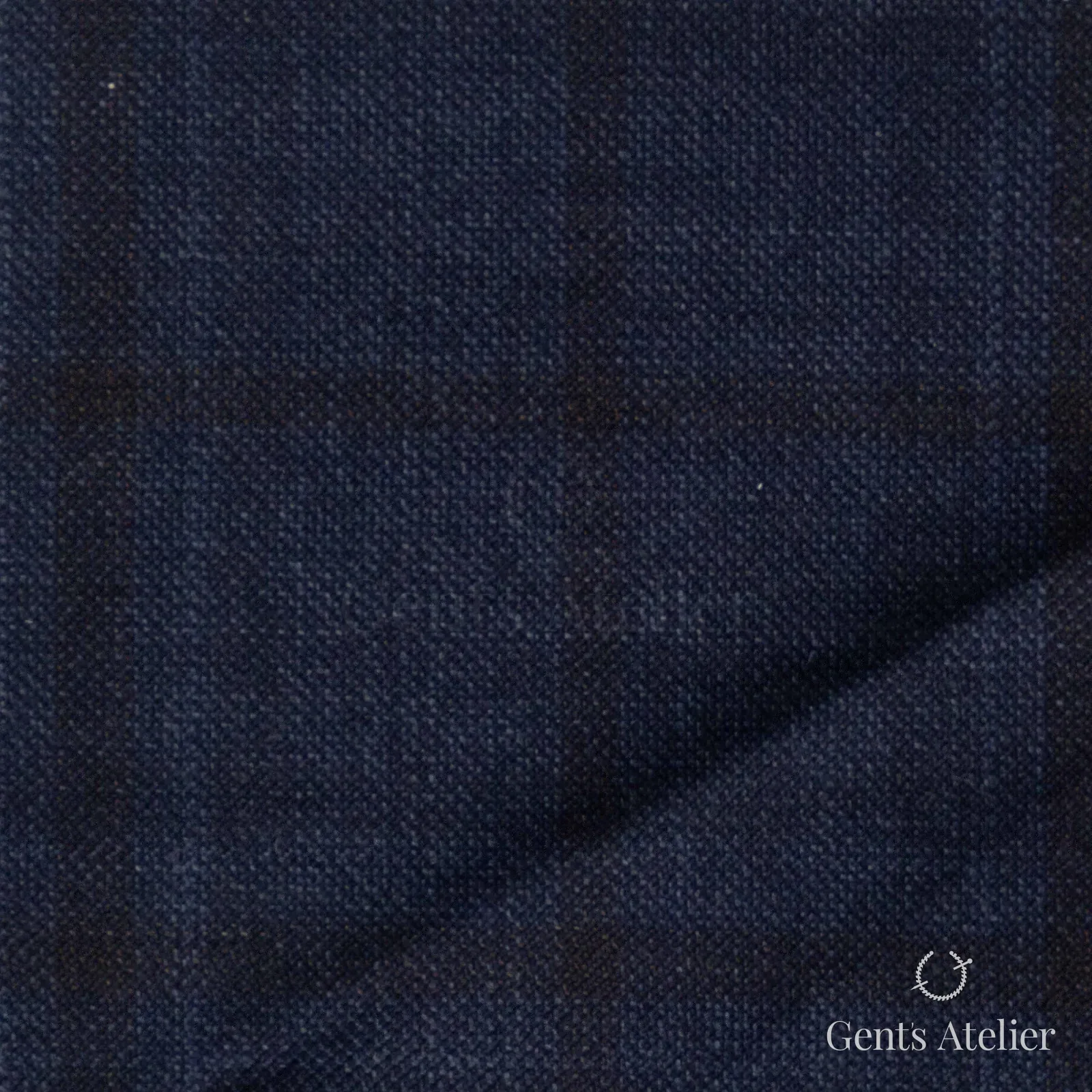 Костюмная ткань Marzoni 600 - 374 / 900 — Тёмно-синий / Синий, оконная клетка, 100% шерсть
