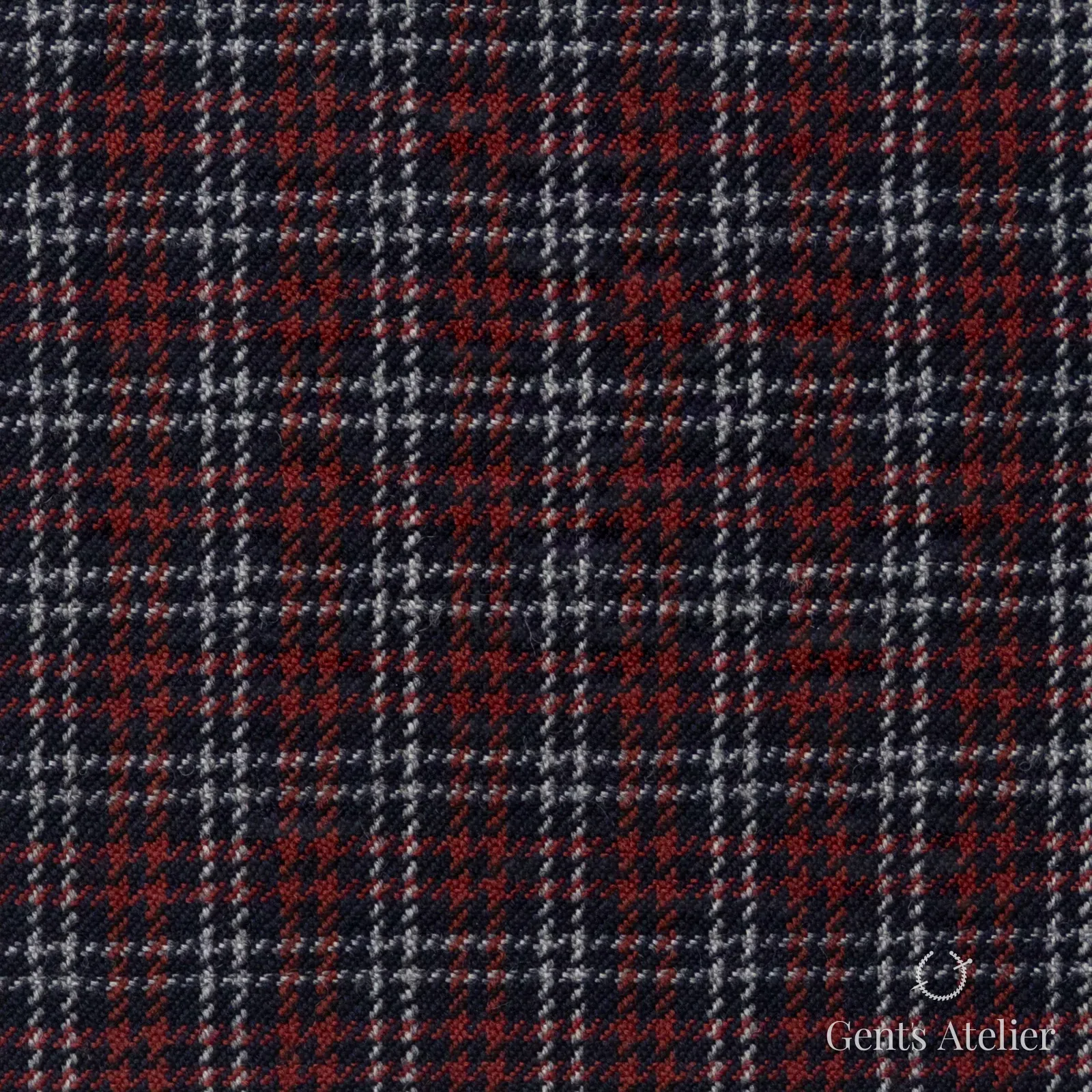 Костюмная ткань Marzoni 601 - 323 / 1200 — Красный / Белый, оконная клетка, 100% шерсть