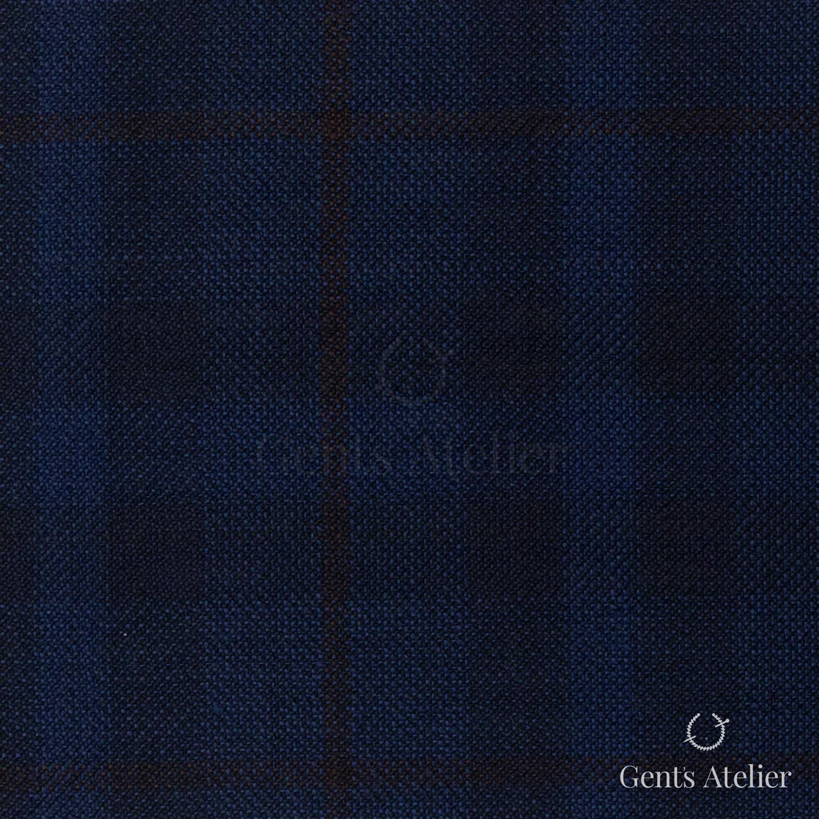 Костюмная ткань Marzoni 651 - 714 / 1200 — Синий / Коричневый, оконная клетка, 100% шерсть