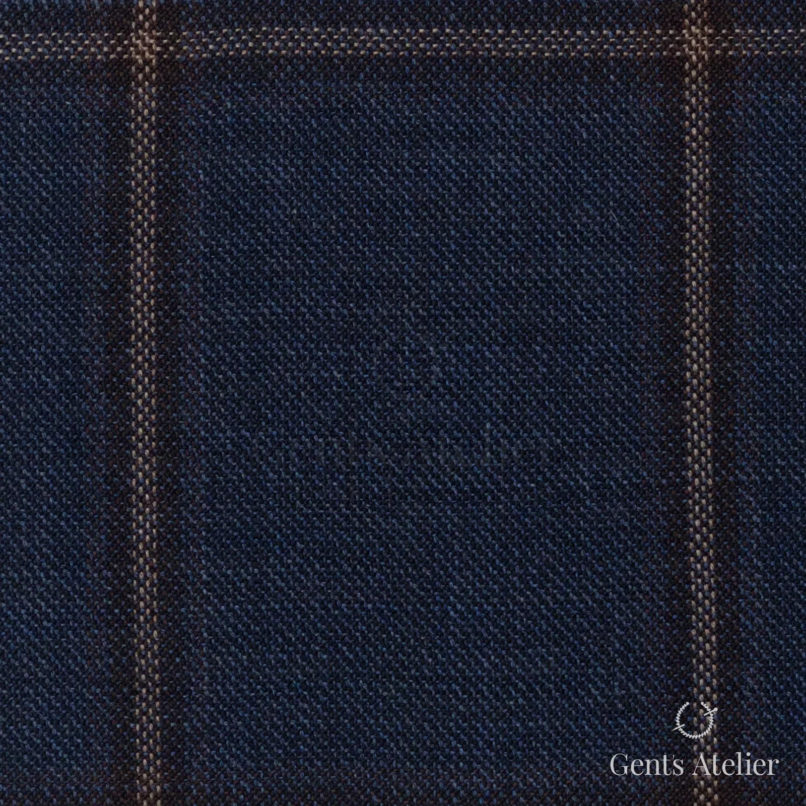Костюмная ткань Marzoni 651 - 743 / 1200 — Синий / Коричневый, оконная клетка, 100% шерсть