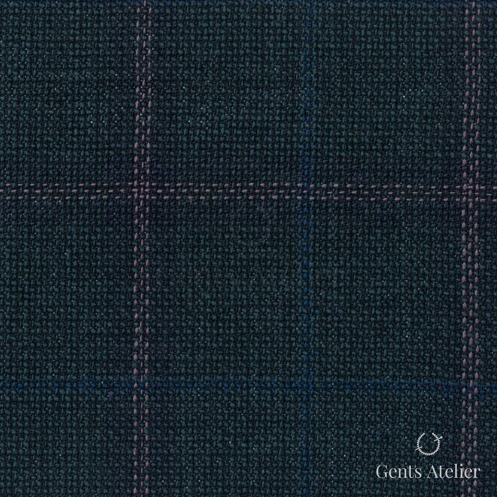 Костюмная ткань Marzoni 655 - 544 / 1200 — Зелёный / Pink, оконная клетка, 100% шерсть
