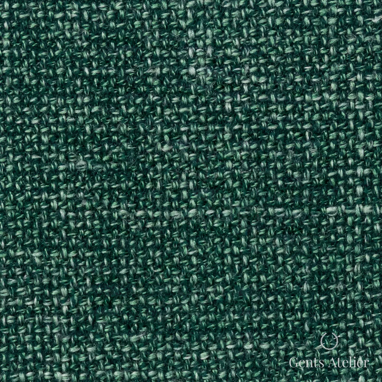 Костюмная ткань Marzoni 655 - 555 / 1200 — Зелёный, меланж, 60% шерсть, 18% лён, 18% шёлк, 4% кашемир