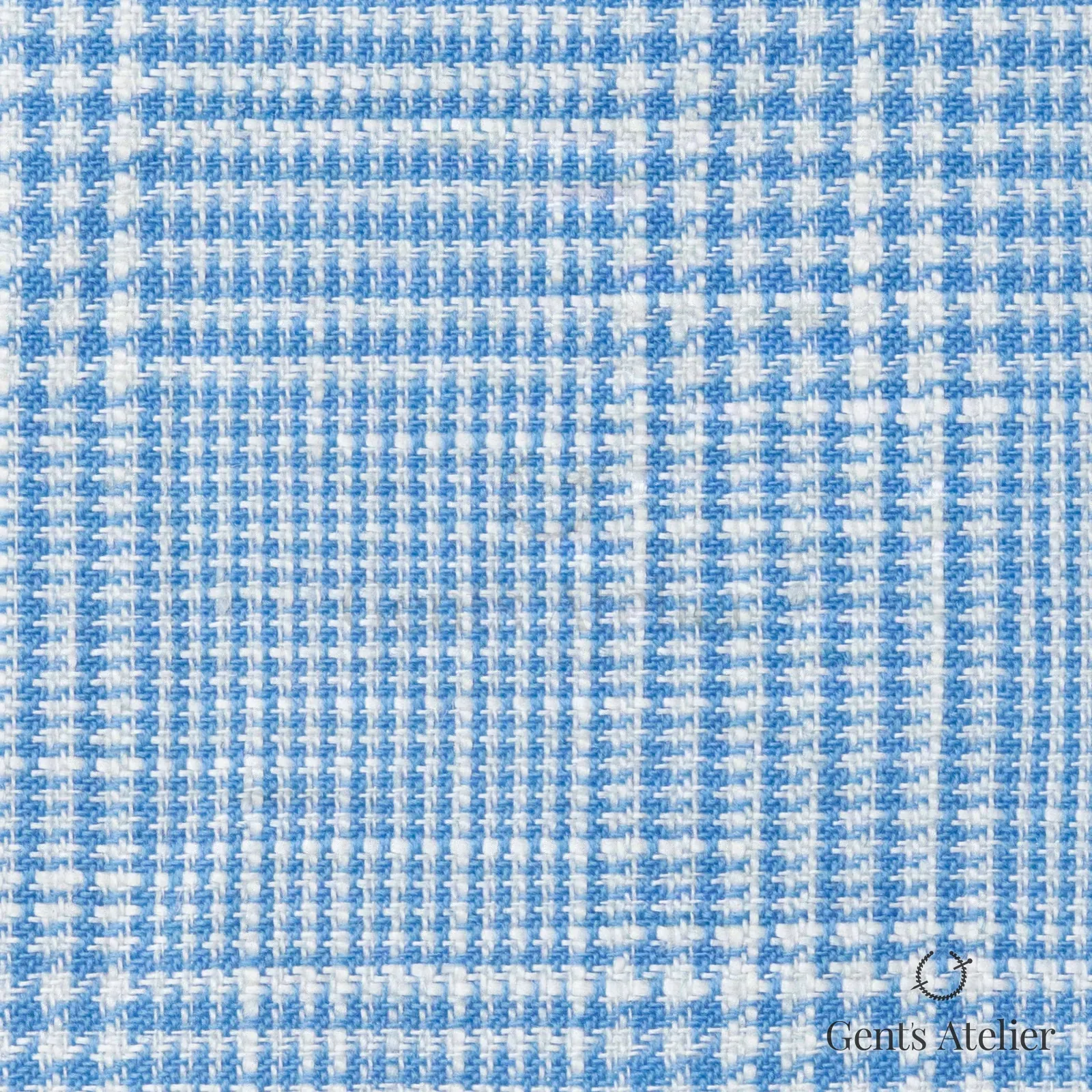 Костюмная ткань Marzoni 600 - 260 / 900 — Синий, оконная клетка, 50% шерсть, 50% лён