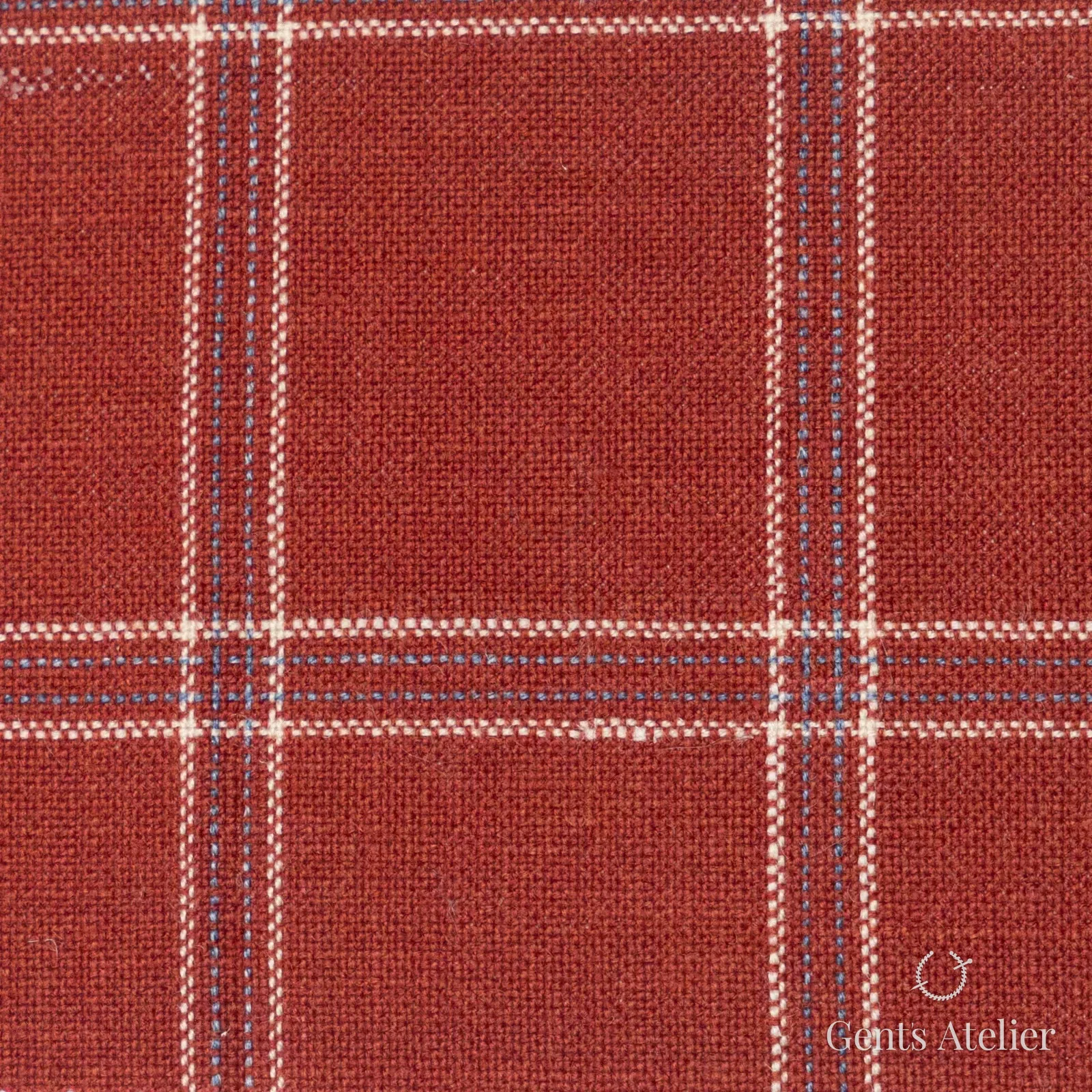 Костюмная ткань Marzoni 601 - 957 / 1200 — Красный, оконная клетка, 40% шерсть, 35% шёлк, 25% лён