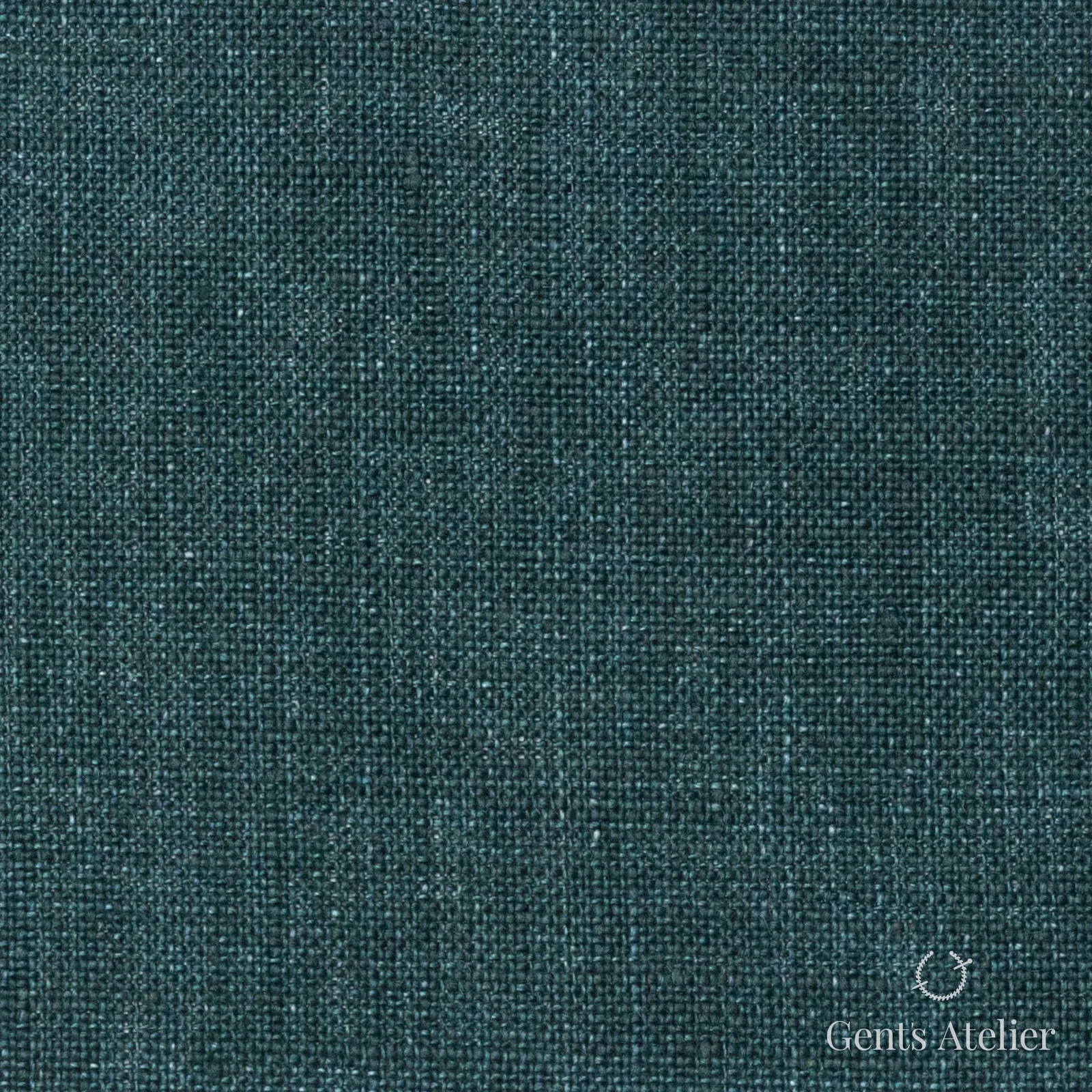 Костюмная ткань Marzoni 605 - 720 / 700 — Teal Green, однотонная, 100% лён