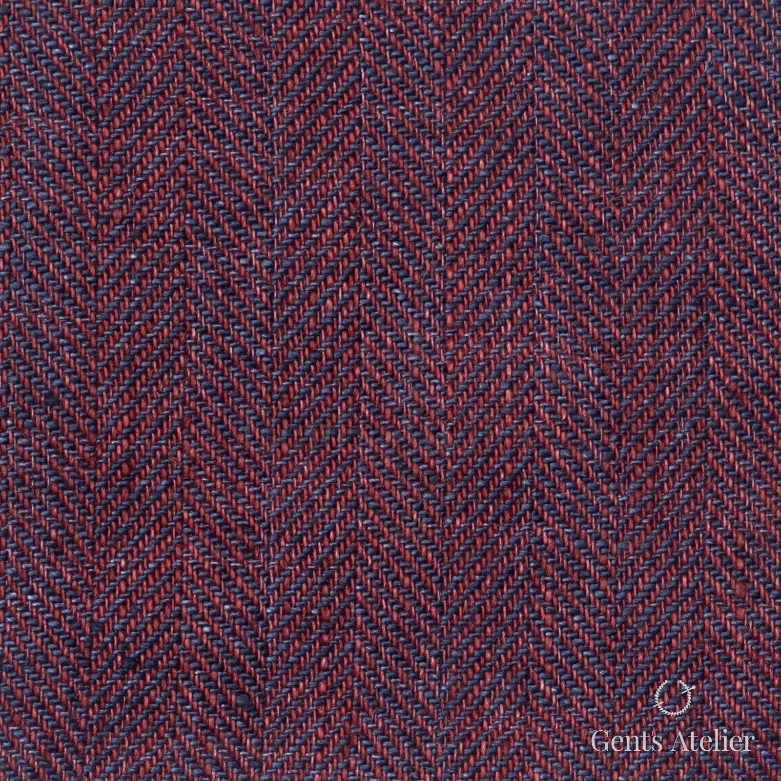 Костюмная ткань Marzoni 613 - 591 / 900 — Синий / Красный, ёлочка, 100% лён