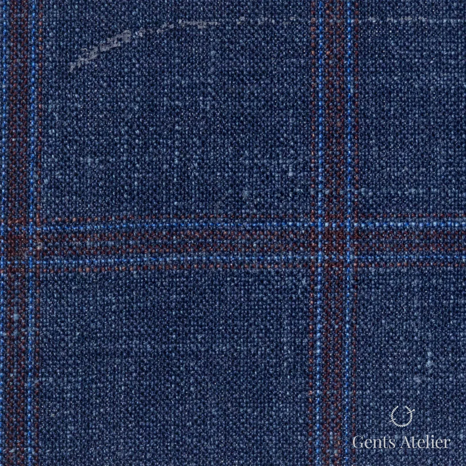 Костюмная ткань Marzoni 655 - 577 / 1200 — Синий / Красный, оконная клетка, 71% шерсть, 15% шёлк, 14% лён