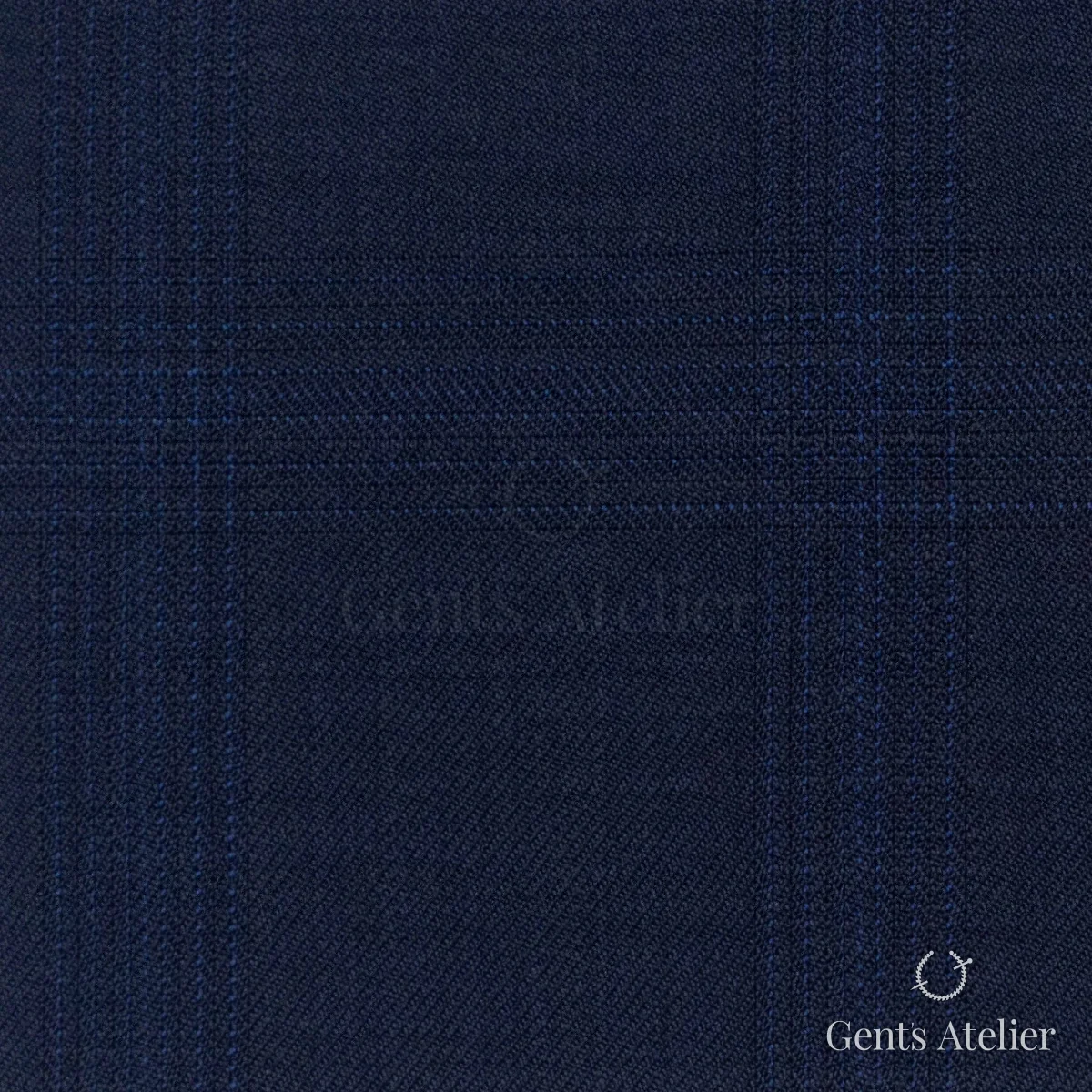 Костюмная ткань Marzoni 608 - 237 / 1500 — Синий, в клетку, 100% шерсть