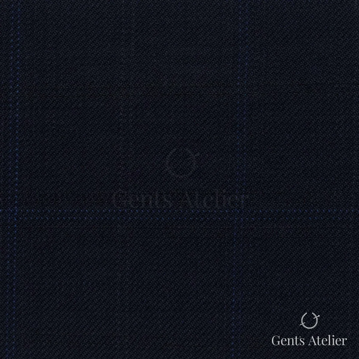 Костюмная ткань Marzoni 608 - 252 / 1500 — Тёмно-синий, виндоупейн, 100% шерсть